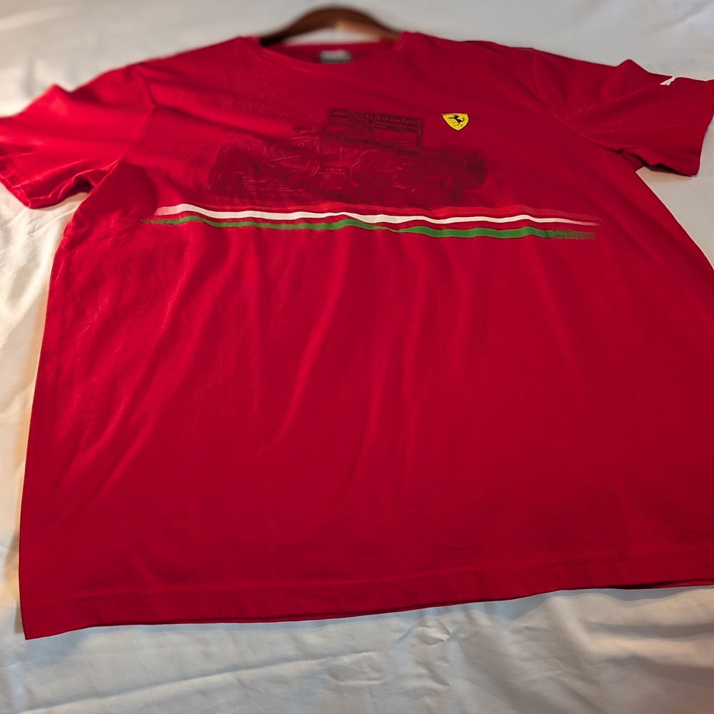 Puma Red Men's Short Sleeve Graphic Tee with Italian Stripe - Picture 5 of 16